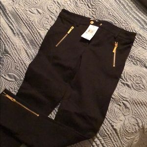 Black Michael Kors pants, gold plated hardware